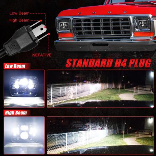 5x7 H6054 LED Headlights DOT Approved 7x6 Hi/Low Sealed Beam H5054 H6052 6053 69822 Headlight for Jeep XJ YJ MJ Tacoma Pickup Ford Probe Chevrolet S10 Blazer Express Van Truck SUV
