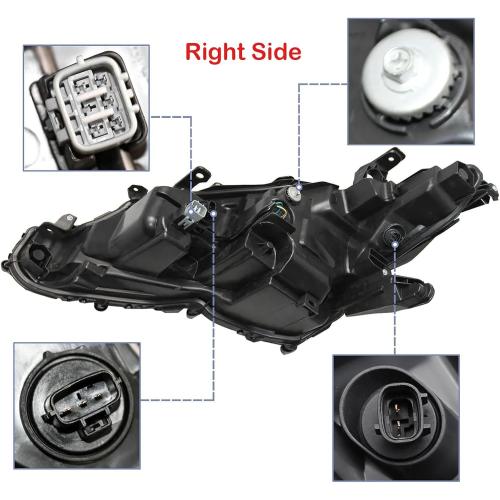 Generic 2018-2022 Camry Headlights,LED Projector Headlight Assembly Compatible with Toyota Camry L LE SE,Headlight Headlamp for Camry 2018-2022 Replacement Right Passenger Side, Black