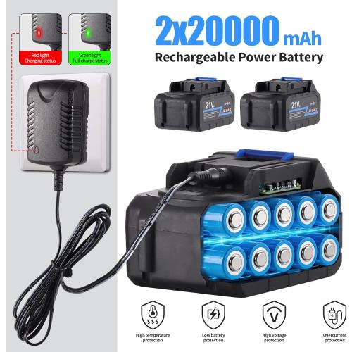 Cordless Pressure Washer,1450 PSI Brushless Portable Power Washer with LCD Display & 100-levels Pressure Adjustable,2×21V Rechargeable Batteries 6-in-1 Nozzle for Car,Patio,RV,Fence & Yard Cleaning