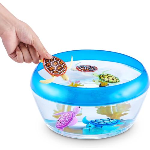 ROBO ALIVE Robo Turtle Robotic Swimming Turtle (Orange   Blue) by ZURU Water Activated, Comes with Batteries, Amazon Exclusive (2 Pack)