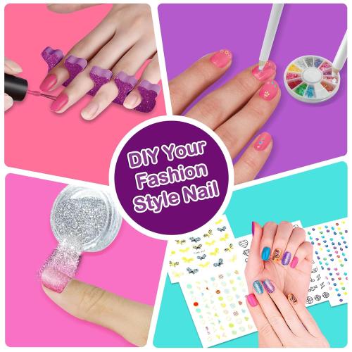 Kids Nail Polish Set for Girls - Girl Toys 8-10 - Nail Art Kit for Kids Ages 7-12, Non toxic Nail