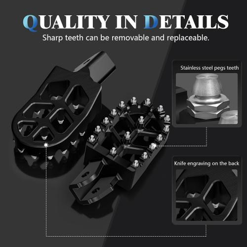 Electric Dirt Bike Wider Foot Pegs Footpegs CNC for Surron Sur Ron LBX ERide Pro SS 2.0 3.0 E-Ride Pro SR/S 79Bike Falcon GT Ventus One Black