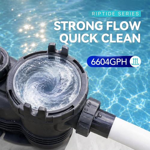 Aquastrong Riptide Series 1.5 HP In/Above Ground Pool Pump, 220V Single Speed, Up to 6,604 GPH High Flow, Pure Copper Motor, Energy Efficient, Self Priming with Filter Basket