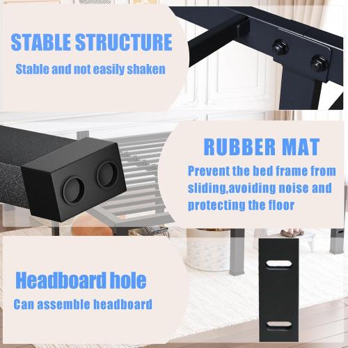 Twin Bed Frames 12 inch High 3500 lbs Heavy Duty Metal Platform Mattress Foundation with Steel Slat Support/No Box Spring Needed/Noise Free/Non-Slip/Easy Assembly