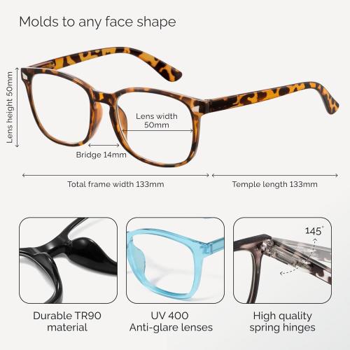 CCVOO 4.5 Reading Glasses for Women, Eye glasses, Blue Light Readers for Women, Cheaters