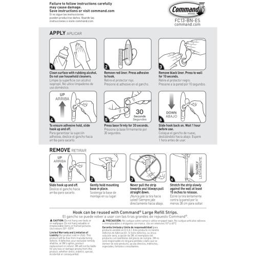 4 packs, Command 5 lb Large Brushed Nickel Metal Hooks, 2 Hooks and 4 Command Strips, Damage Free Coat Hooks with Adhesive Strips, Forever Classic Hooks for Hanging Home Decor and Room Decor