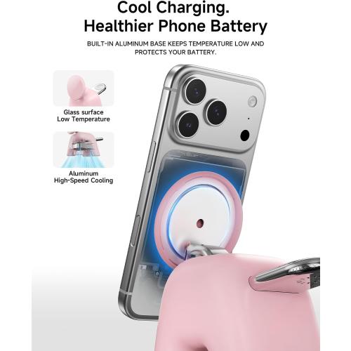 Foldable Wireless Charging Station, 15W Magnetic Fast Charger Stand for iPhone 17 16 15 14 13 12 Pro Max&Apple Watch&Airpods, 2-in-1 Charger for Home/Office/Travel(30W Adapter Included)