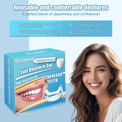 Temporary Veneers Teeth for Women and Men, Temporary Tooth Replacement Kit, Nature and Comfortable