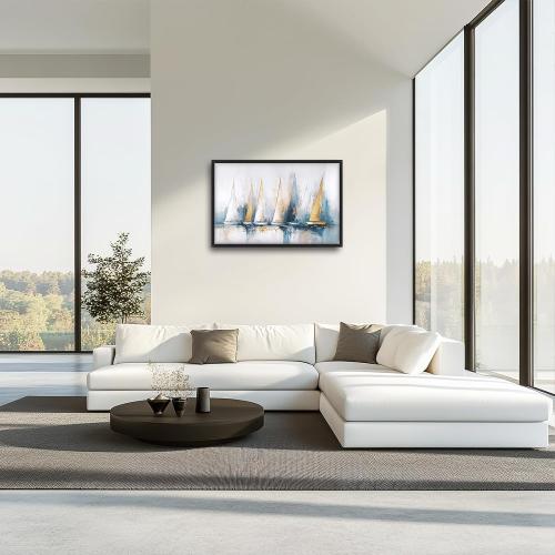 Sailboat Wall Art Abstract Nautical Pictures Wall Decor Framed Canvas Prints Artwork Paintings Home Office Decorations for Living Room Bedroom Dinning Room Corridor 36x24