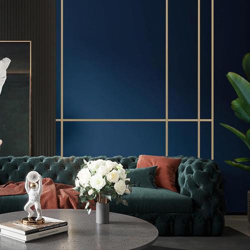 Glossy Gold Peel and Stick PVC Molding Trim, Flexible DIY Wall Accent Strip for Mirror Frame, Cabinet, Edges & Borders and Tiles (197''L x 1.6''W)