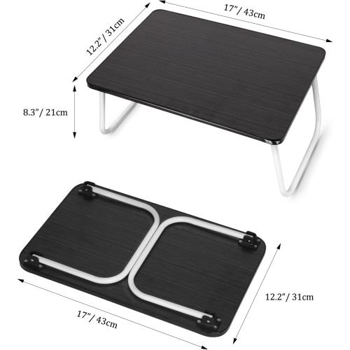 Lap Desks Laptop Tray for Bed or Couch, Breakfast Serving Tray with Folding Legs,Portable & Lightweight Mini Table, Laptop Stand for Working, Reading and Writing,Black
