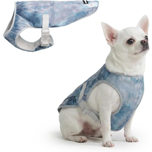 Spark Paws Dog Cooling Vest - SPF 50 UV Sun Protection - Summer Heat Relief Gear for Dogs, Lightweight, Evaporative Cooling - Dog Anxiety Relief Vest During Hot Days - Ice Blue, Medium