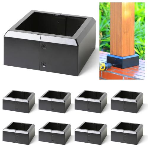 8Pcs 6(Actual 5.5x5.5) Aluminium Deck Post Base Cover, for Handrail, Stail, Porch Deck Railing Base Post Covers