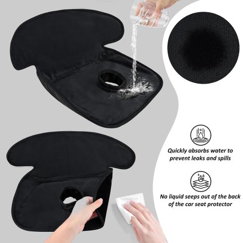 INFANZIA Car Seat Protector for Potty Training Toddler,Black & Gray,2-Pack