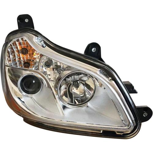 Replacement Passenger Right Side Headlight Chrome Trim With Projector Low Near Beam Headlamp Assemble Complete for Kenworth T680 2013-2020