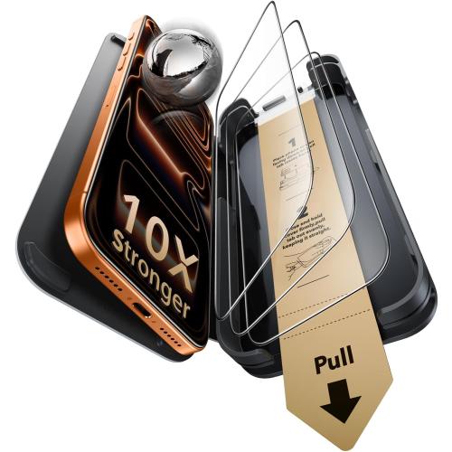 ESR Accessory Glass by Corning™ 3 Pack 9H  Glass for iPhone 17 Pro Screen Protector, with AR Anti-Reflective Technology, Military Grade Shatterproof & Durable with UltraFit Tray