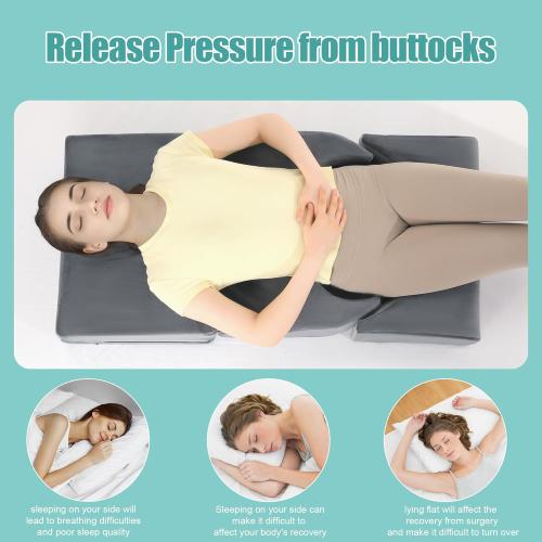 Color Grey  Adjustable Size BBL Pillow After Surgery for Sleeping,High Density Foam Foldable BBL Brazilian Butt Lift Pillow Post Surgery Recovery for Sleeping, BBL Recovery Must Haves,Grey
