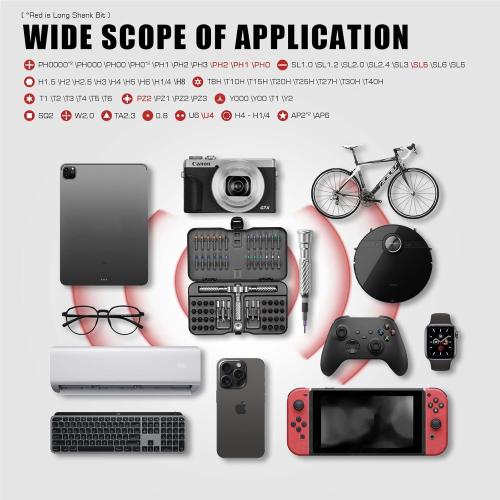 VMAN Ratchet Screwdriver Set, 66 in 1 magnetic Screwdriver sets, S2 Steel Bits, DIY Combination Flexible Shaft, Suitable for Furniture Assembly, Precision Electrical Appliance Repair, Bicycle Tools