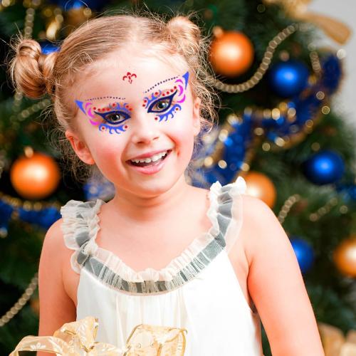 28 Pcs Face Paint Stencils Kits Face Painting Stencils Reusable Face Tattoo Painting Templates Body Makeup Painting Templates for Kids Face Painting Holiday Halloween Tattoo Stencils (Mix02)