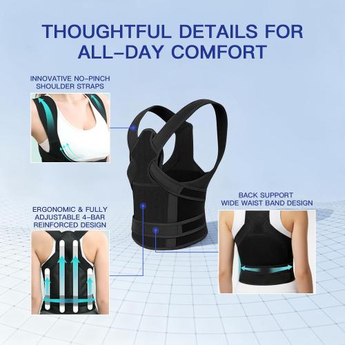 MEDIUM Posture Corrector for Women & Men, Back Brace Straightener with Adjustable Support, Relief for Neck/Shoulder/Back Pain, Scoliosis & Hunchback Correction, Breathable Mesh Design