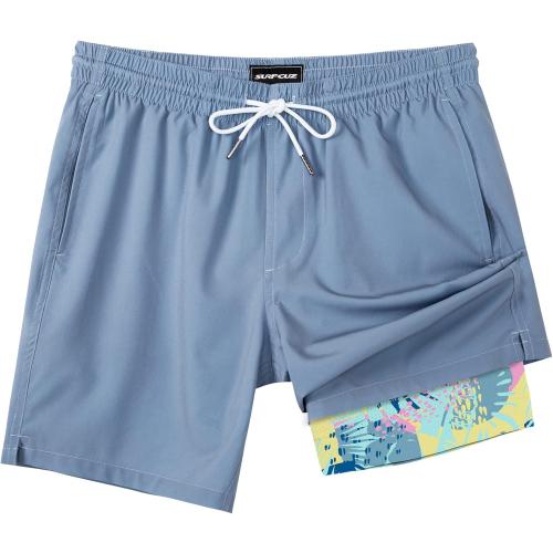 SIZE XL SURF CUZ Mens Swim Trunks with Compression Liner Swim Shorts 7 Swimming Trunks Stretch 7 Inch Swim Suits Quick Dry