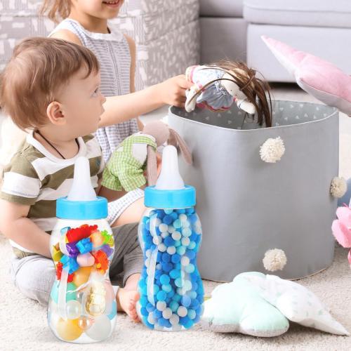 Garneck 11'' Jumbo Baby Bottle for Baby Shower Game Large Capacity Transparent Money Piggy Bank Bottle with Wide Opening Giant Fillable Candy Container for Boys Birthday Nursery Christening Decor