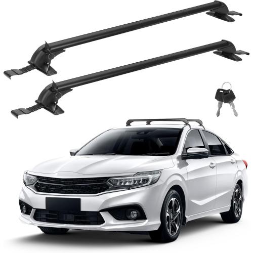 Universal Car Roof Rack 42.91in-44.88in, Heavy-Duty Aluminum Adjustable Roof Rack Cross Bars for Kayak, Bike, Luggage, Roof Rails with Theft Lock for Bare Roof Cars, 165lbs Load Capacity (43)