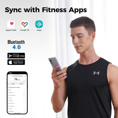 YUNMAI S Smart Body Fat Scale, Accurate Digital Bathroom Scale for Body Weight, Body Composition Analyzer with Health Monitor Sync Apps for BMI, Body Fat, Muscle Mass, Body Weight