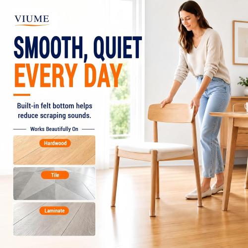 VIUME 24 Pcs Chair Leg Floor Protectors for Hardwood Floors Round
