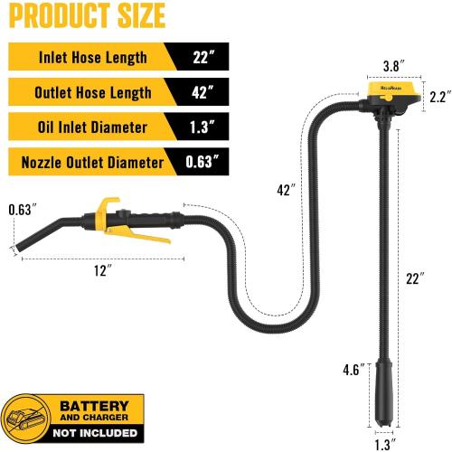 ReliaRoads Dual Power Fuel Transfer Pump, Cordless Fuel Pump Compatible with DEWalt 20V and Milwauke 18V Batteries, Upgraded 3.2 GPM Portable Pump for Diesel, Water, Gasoline (Battery Not Included)