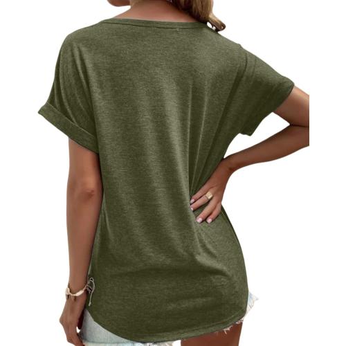 Womens V Neck T Shirts Casual Loose Tees Trending Now Summer Short Sleeve Tops.  Sizes XS