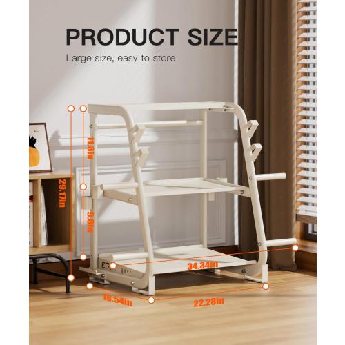 3-Tier Dumbbell Rack Stand Only - 700LB Heavy Duty Weight Storage Organizer with Thickened Steel Tube, Adjustable Weight Stand for Dumbbells, Barbells, Kettlebells, Black/Beige