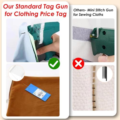 BS ONE Price Tagging Gun for Clothing, Standard Retail Price Tag Attacher Gun Kit for Clothes Labeler with 6 Needles & 2000pcs 2 Barbs Fasteners & Organizer Bag for Store Warehouse Yard Sale