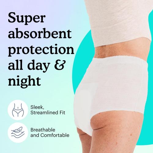 Because Overnight Absorbency Pull Ups - Adult Disposable Incontinence Underwear, Extra Absorbent Nighttime Briefs for Men and Women, White, XXLarge, 30 Count (3 Packs of 10)