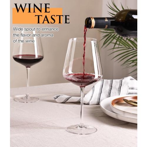 Wine Glasses Set of 4, Crystal Hand Blown Red/White Wine Glass with Stem-17 oz, Dishwasher Safe, Unique Gift for Wedding, Birthday, Anniversaries, Father's Day