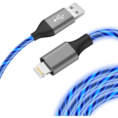 Light-Up iPhone Charger Cord, 3.3ft - LED iPhone Charging Cable [Apple MFi Certified] - Compatible with iPhone 14/13/12/11/XR/XS/X/8, iPad, AirPods, iPod, and More (Blue)