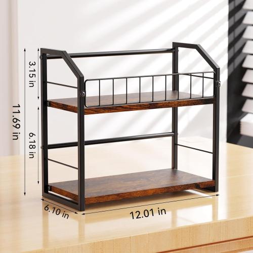 2-Tier CD Holder 2 PCS, CD Storage Shelf for Display, CD Organizer with Dispay Top Shelf, Premium CD Rack for Home, Holds Up to 120 standard, Ideal for Music Enthusiasts (Brown 2PCS)