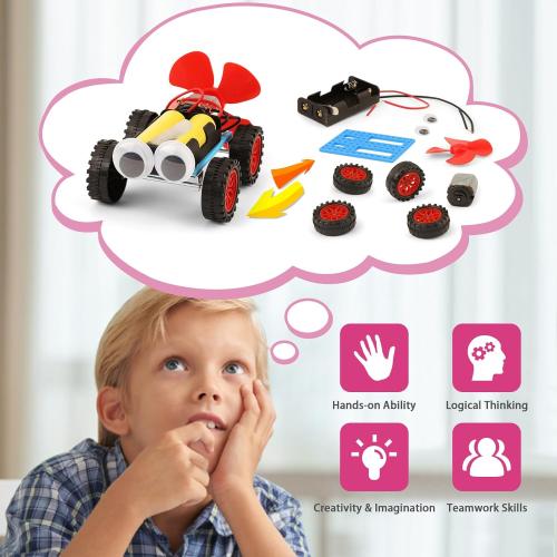 5 Pack STEM Science Kit, Kids Bulk STEM Gifts for Students from Teachers, Class Valentine Sets Crafts Activities School Classroom Boys Car Building Kits 1st 2nd 3rd 4th 5th Grade Gift Cards