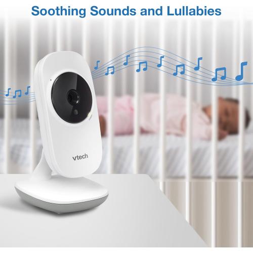 VTech VM819 Baby Monitor with Camera and Audio, 2.8” Screen Portable Baby Camera, Night Vision, 2-Way Audio, Temperature Sensor and Lullabies, Secure Transmission No WiFi, Ideal for Baby/Elderly/Pet