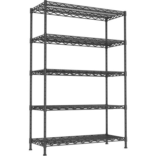 Size17.7x 47.3x72.3   5-Wire Shelving Metal Storage Rack Adjustable Shelves,17.7 D×47.3 W×72.3 H Standing Storage Shelf Units for Laundry Bathroom Kitchen Pantry Closet