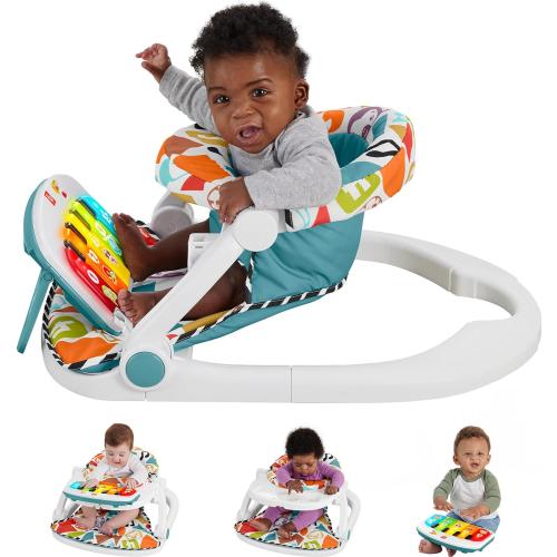 (TOYS MISSING) Fisher-Price Baby Portable Chair Deluxe Kick & Play Sit-Me-Up Floor Seat &
