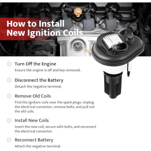 NPAUTO Ignition Coil Pack Set of 6 fit for 2002 2003 2004 2005 2006 Chevy Trailblazer Colorado GMC Canyon Envoy XL XUV Isuzu Ascender Oldsmobile Bravada 4.2 3.5 2.8, UF-303 C1395