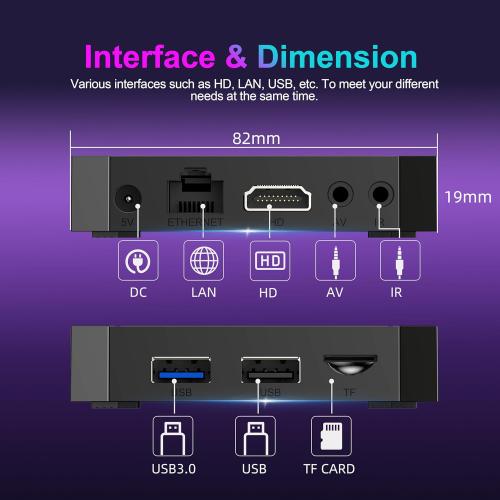 MXQ Pro 5G Android 14.0 TV Box 2025 Upgraded Ram 2GB ROM 16GB Dual Band 2.4G/5.8GHz WiFi6 BT5.0 4K AV1 USB 3.0 Ultra HD Voice Control Smart Home Player