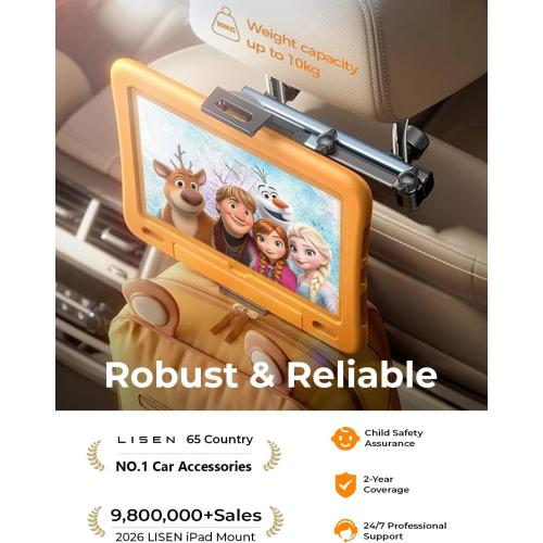 LISEN iPad Holder for Car Tablet Mount, Road Trip Essentials Kids Back Seat
