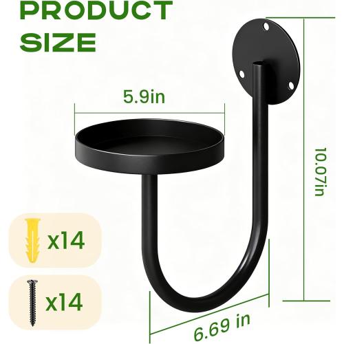 Hanging Planters for Indoor Plants with Garden Shears, 4 Pack Modern Wall Plant Holder & Plant Hanger Indoor, Metal Hanging Planter Set, Window Hanging Plant Holder & Plant Hanger for Home Decor, Black