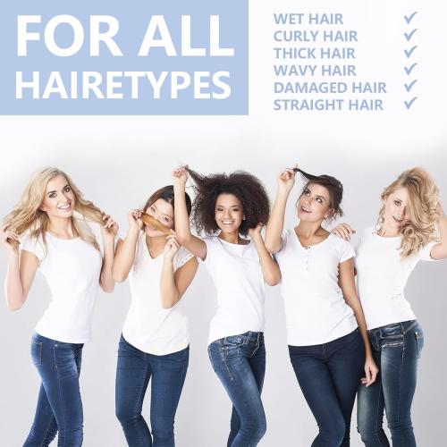 Detangling Brush, Dry and Wet Vented Detangler Hair Brush for Women and Men, Professional Paddle Curved Styling Hairbrush for Straight/Curly/Thick/Long/Wavy/Damaged Hair, Blue