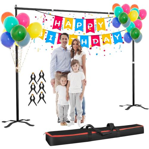10x8.5ft(WxH) Upgraded Heavy Duty Backdrop Stand, Pipe and Drape Stand Kit with Cross Base, Photo Background Stand for Parties, Wedding, Photography-Quick Installation