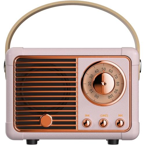 Retro Bluetooth Speaker, Wireless Mini Portable Speakers Vintage Radio Support USB/TF Card/AUX, Cute Bluetooth Speaker for Kitchen Desk Bedroom Office, Birthday Gifts for Women Teenage, Pink