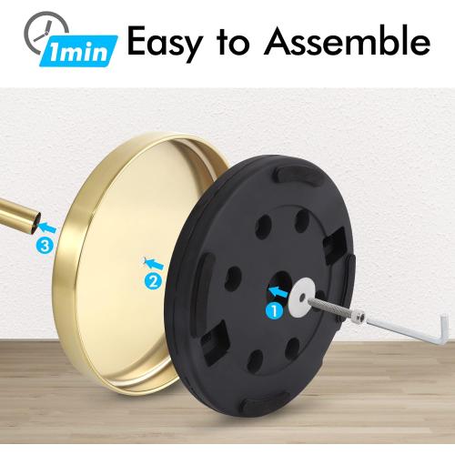 KES Gold Toilet Paper Holder Free Standing SUS 304 Stainless Steel Rustproof Pedestal Lavatory Tissue Roll Holder Floor Stand Modern Brushed Gold Finish, BPH283S1-BZ