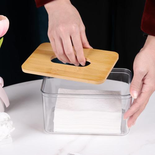 Acrylic Tissue Box, Acrylic Dryer Sheet Holder for Laundry Room, Table Clear Dryer Sheet Dispenser Rectangular